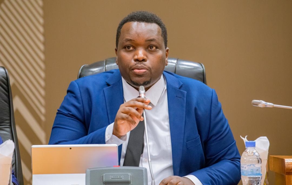 Minister of State for National Treasury, Godfrey Kabera, addresses Members of Parliament on Wednesday, June 11. Courtesy